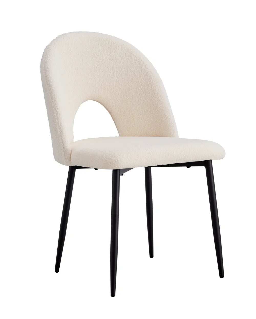 Lot de 2 chaises TEDDY pieds en métal noir #couleur_doudou-beige