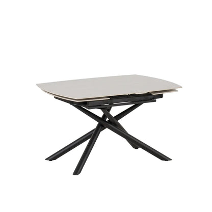 Table à manger extensible NYSA 129-189 cm en céramique travertin 