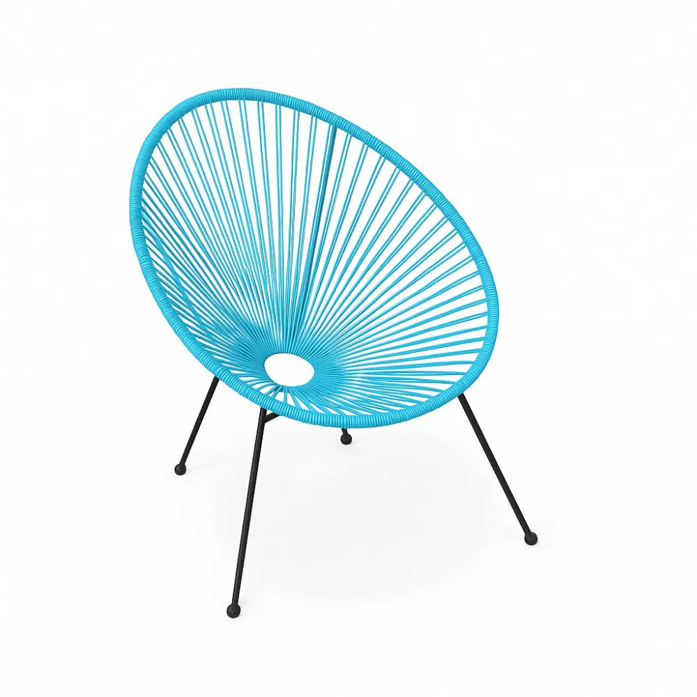 Fauteuil d'extérieur ACAPULCO résine et acier #couleur_turquoise