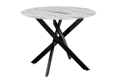 Table à manger ronde JESSICA pieds métal noir Diamètre 