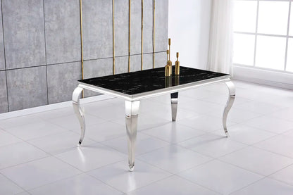 Table à manger BAROQUE chrome 