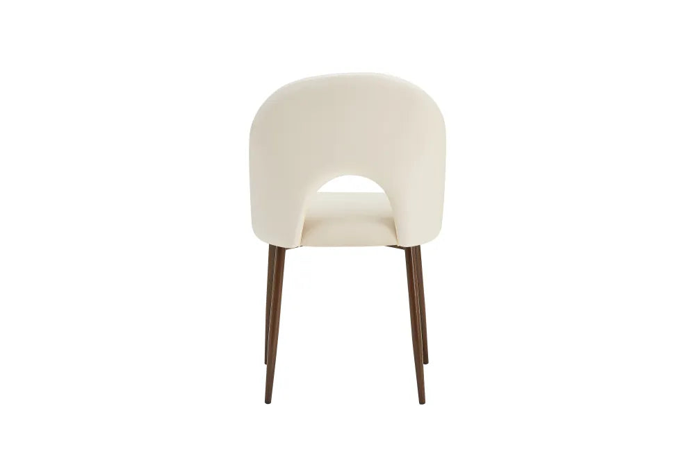 Lot de 2 chaises TEDDY pieds en métal noyer