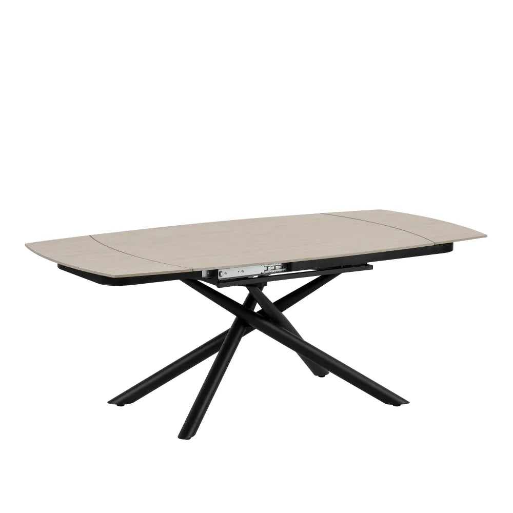 Table à manger extensible NYSA 129-189 cm en céramique travertin #couleur_travertin