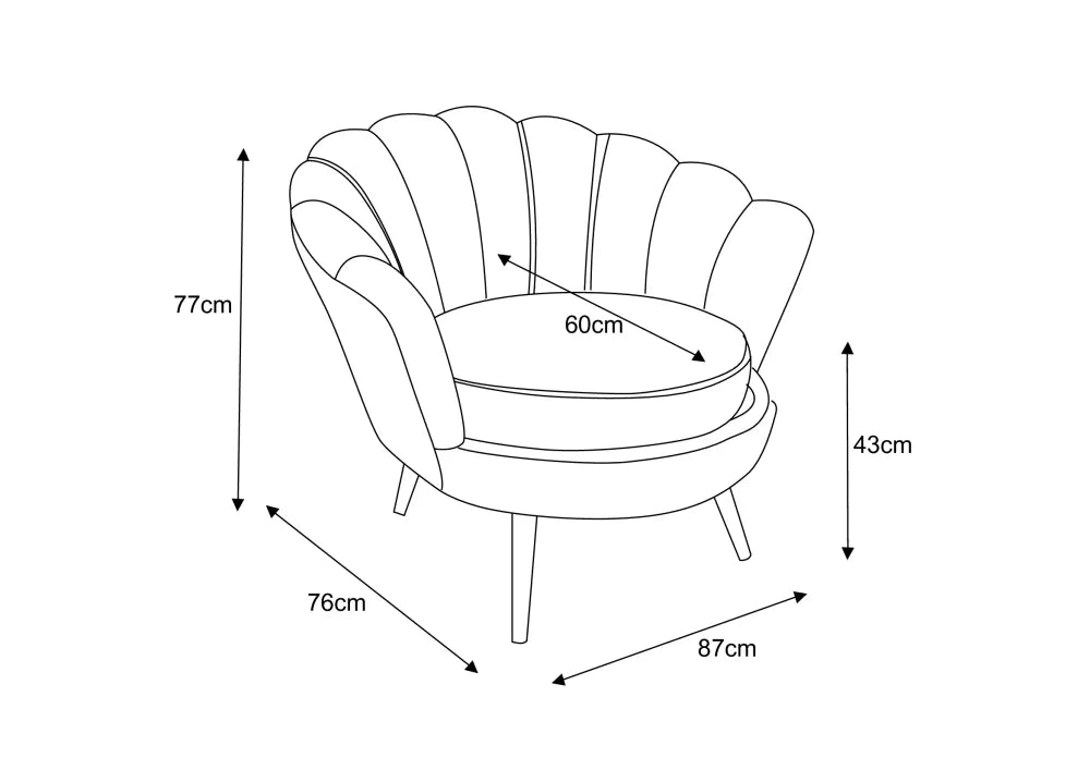 Fauteuil design NYMPHEA GOLD gris en velours