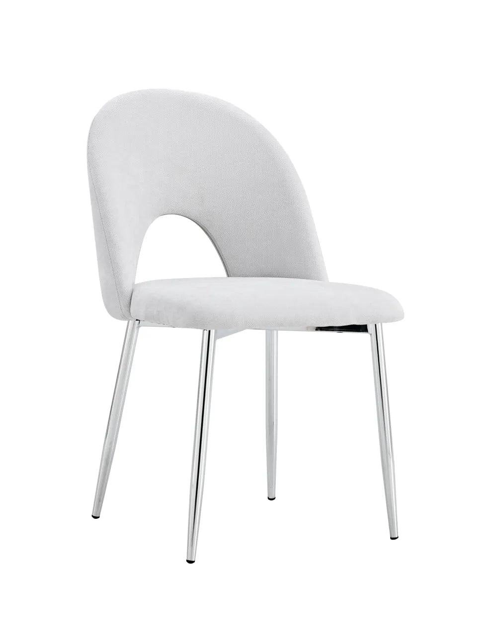 chaise TEDDY chrome #couleur_gris-clair