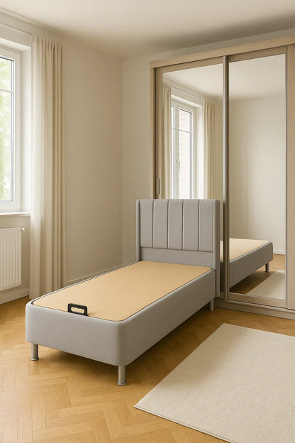 Lit coffre 90x190 TOKYO en velours 