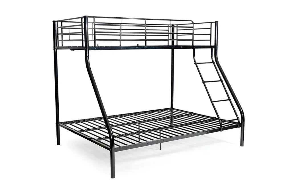 Lit superposé 2+1 métal COSTO 3 places 90x190 + 140x190 #couleur_noir