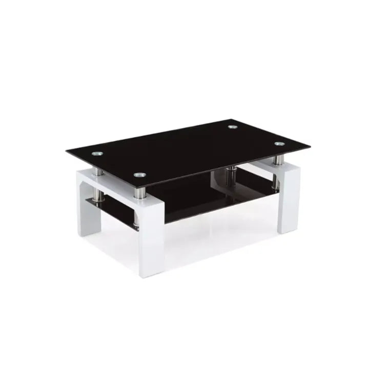 Table basse GLORIA pieds blanc #couleur_noir