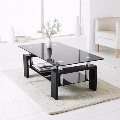 Table basse GLORIA pieds noir 