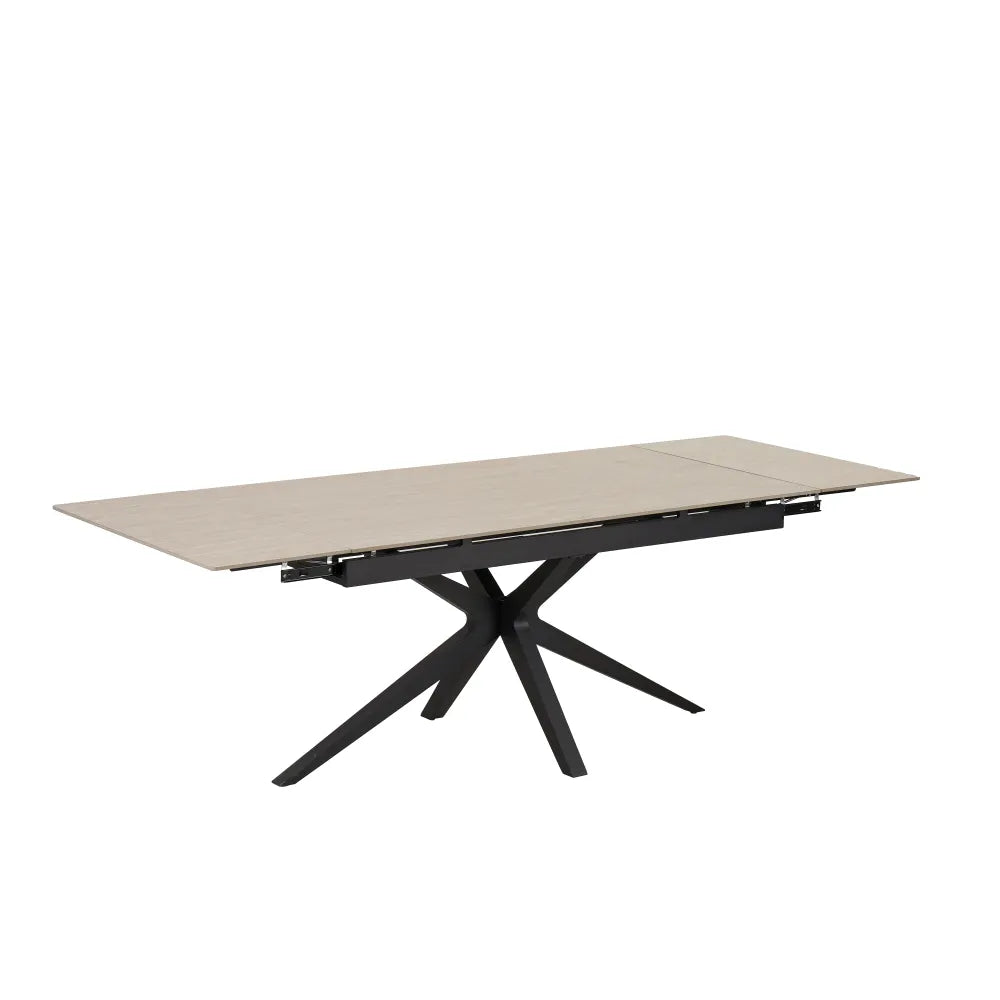 Table à manger extensible TONIA 160 à 240 cm céramique travertin #couleur_travertin