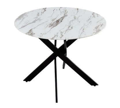 Table à manger ronde JESSICA pieds métal noir Diamètre 