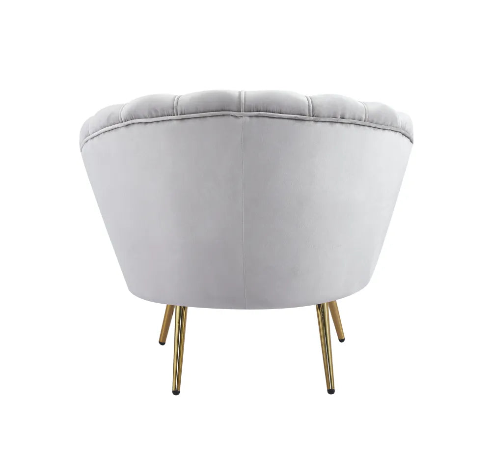 Fauteuil design NYMPHEA GOLD gris en velours