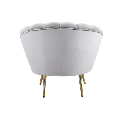 Fauteuil design NYMPHEA GOLD gris en velours