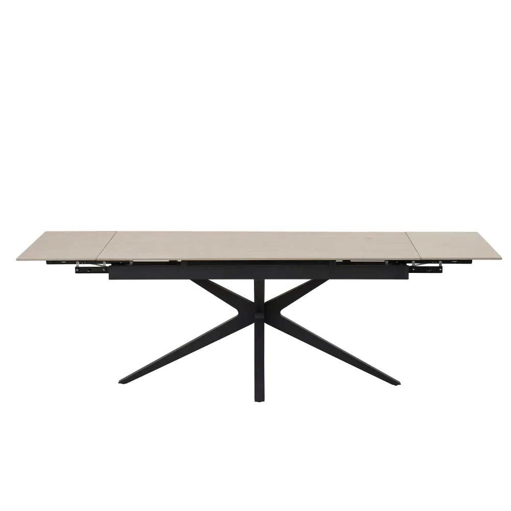Table à manger extensible TONIA 160 à 240 cm céramique travertin