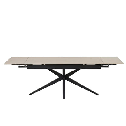 Table à manger extensible TONIA 160 à 240 cm céramique travertin