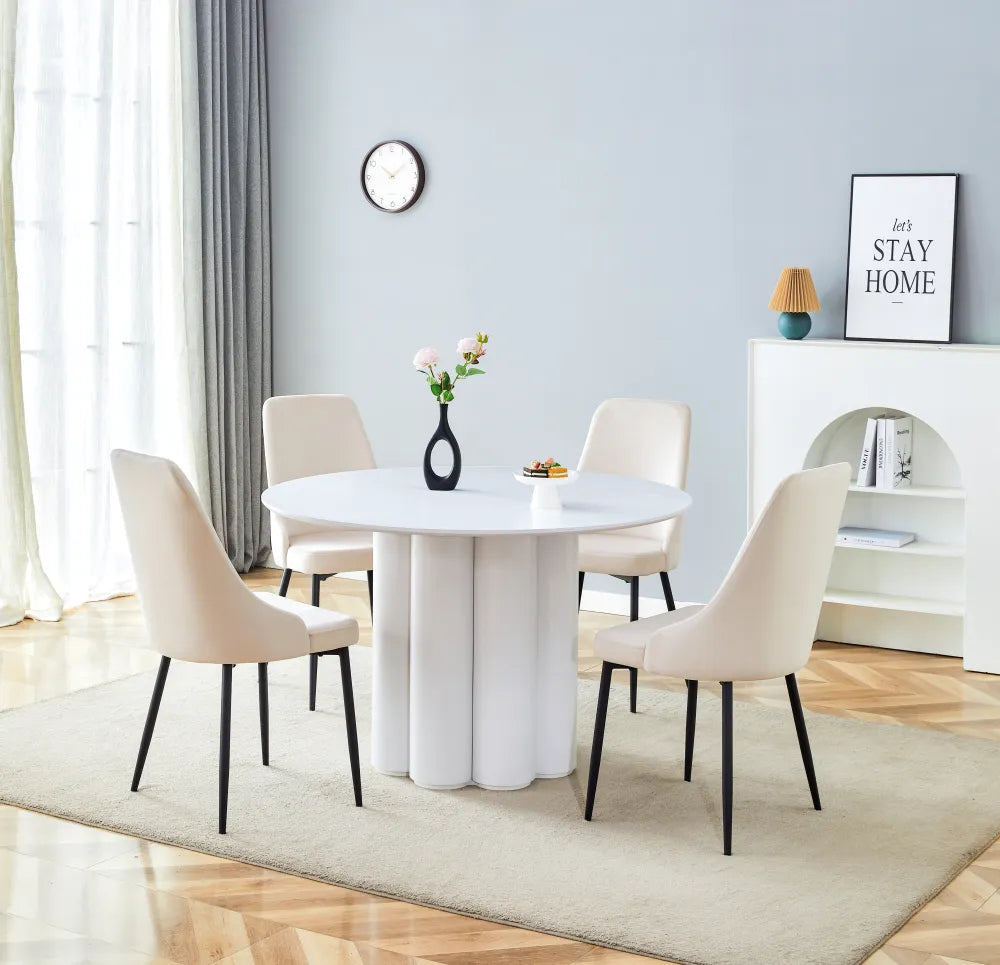Table à manger ronde FLOWER blanche 120 cm