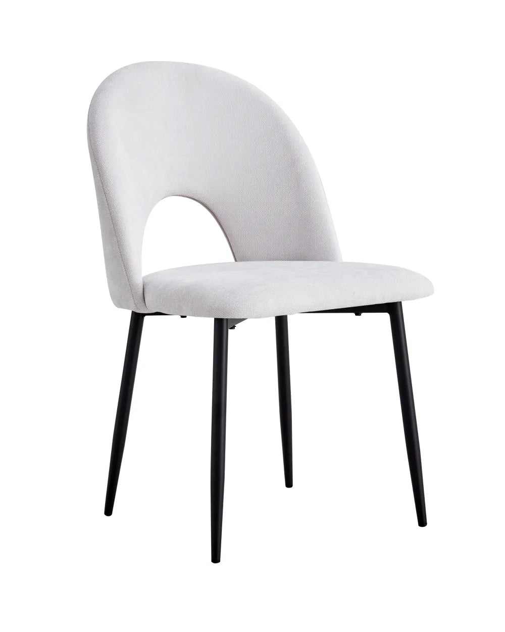 Lot de 2 chaises TEDDY pieds en métal noir #couleur_gris-clair