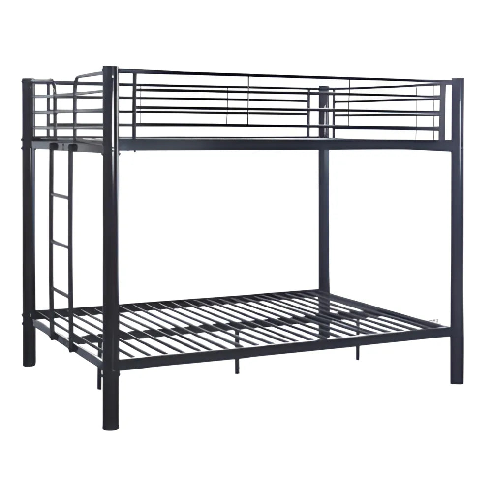 Lit superposé 4 places COLOSSE 140x190 cm en métal robuste – Sommier inclus #couleur_noir