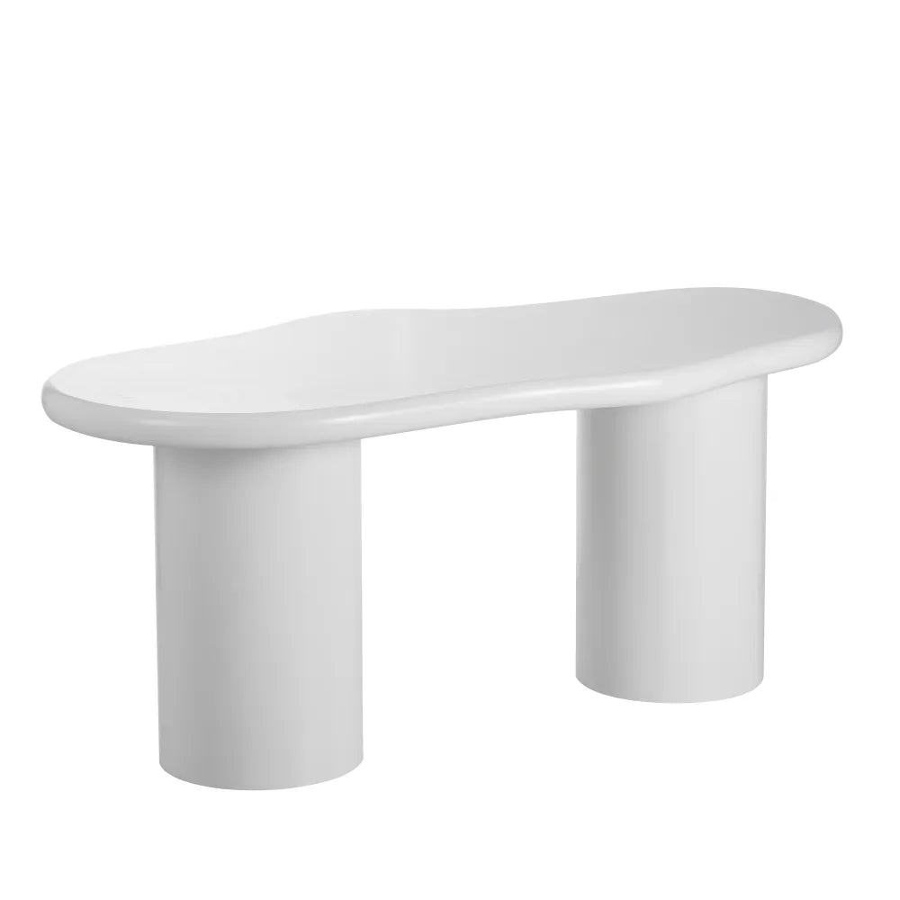 Table à manger design CURVE blanc MDF 180x90 cm