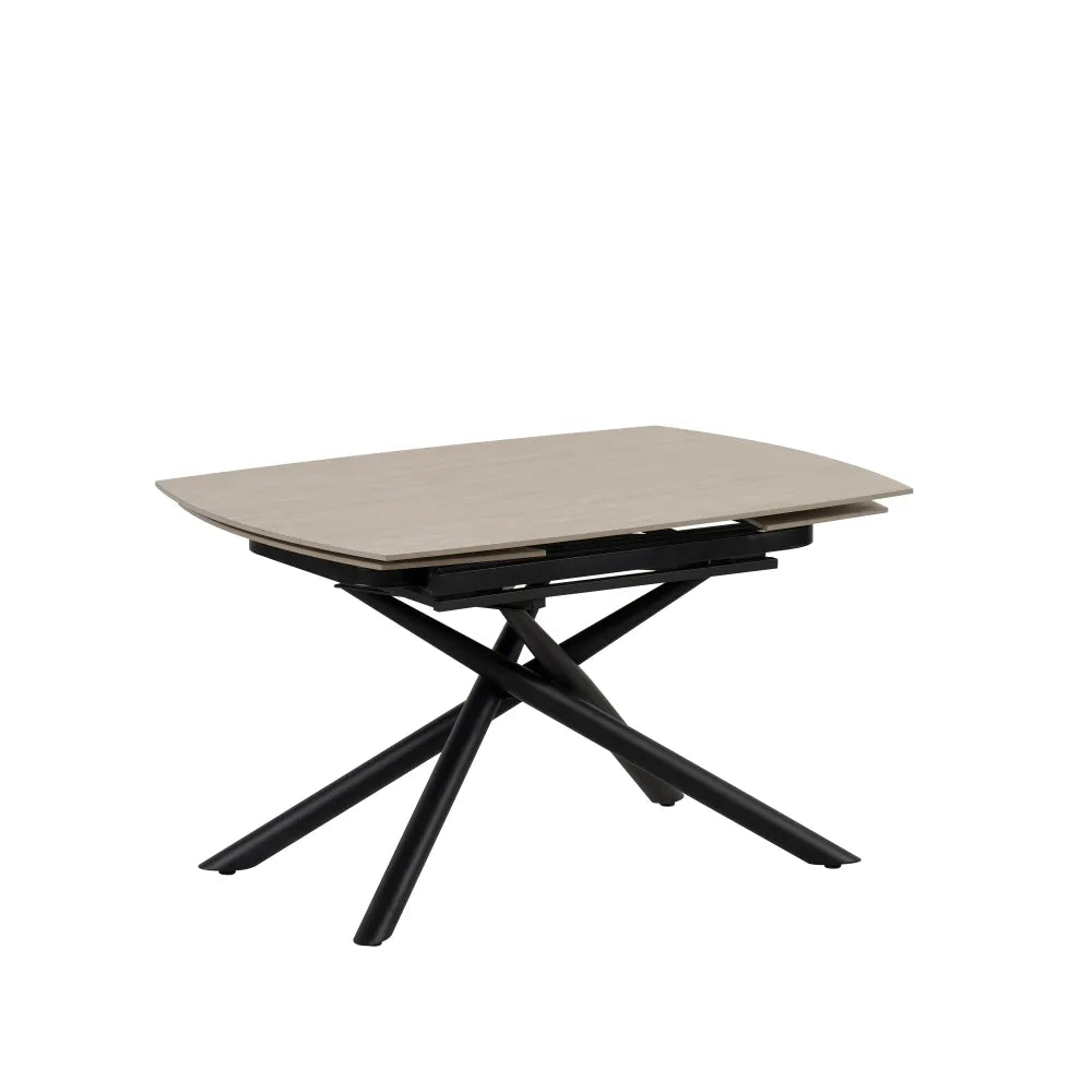 Table à manger extensible NYSA 129-189 cm en céramique travertin #couleur_travertin