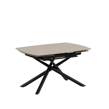 Table à manger extensible NYSA 129-189 cm en céramique travertin 