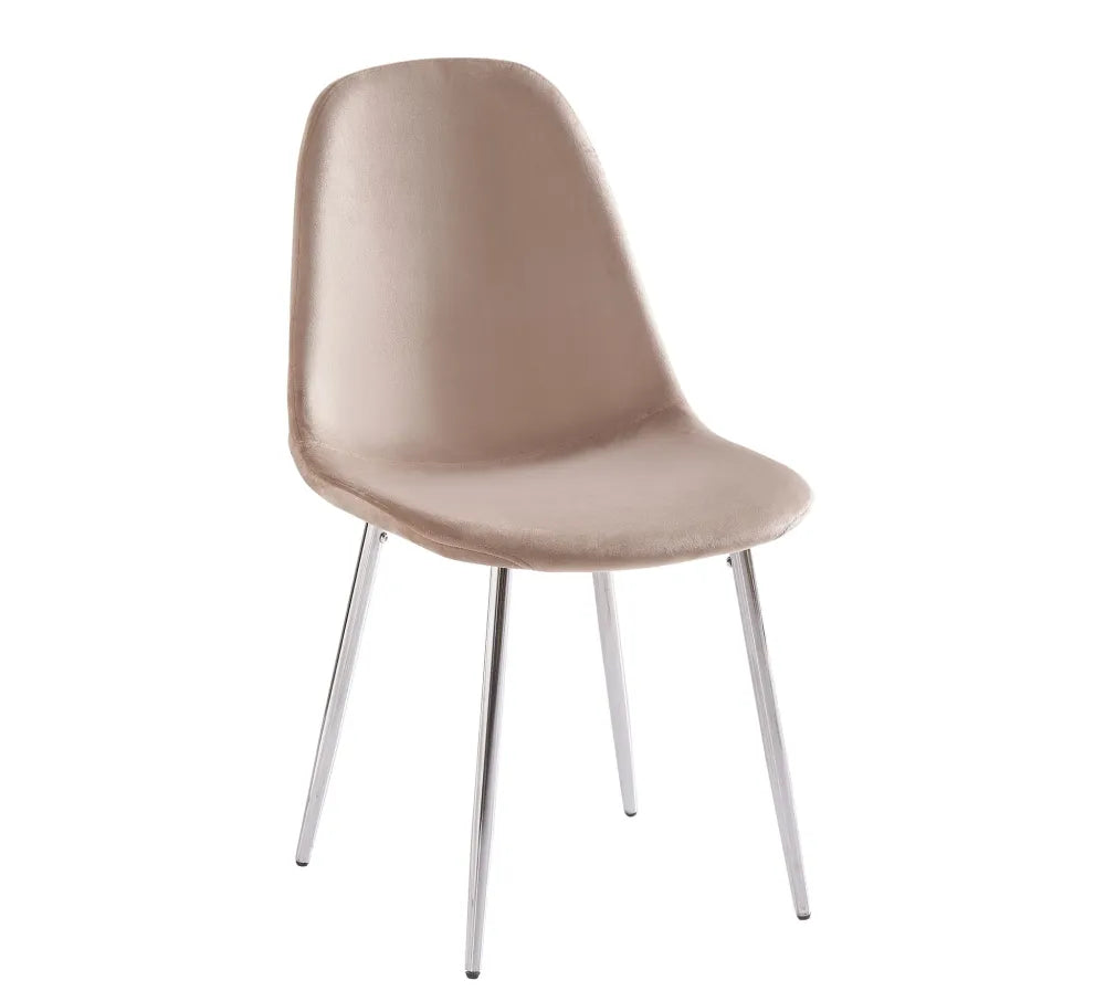 Chaise SCANDINAVE chrome #couleur_taupe