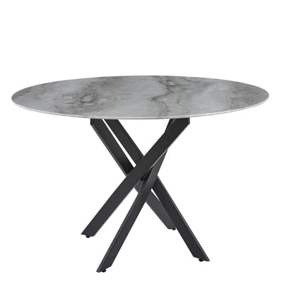 Table à manger ronde JESSICA pieds métal noir Diamètre 