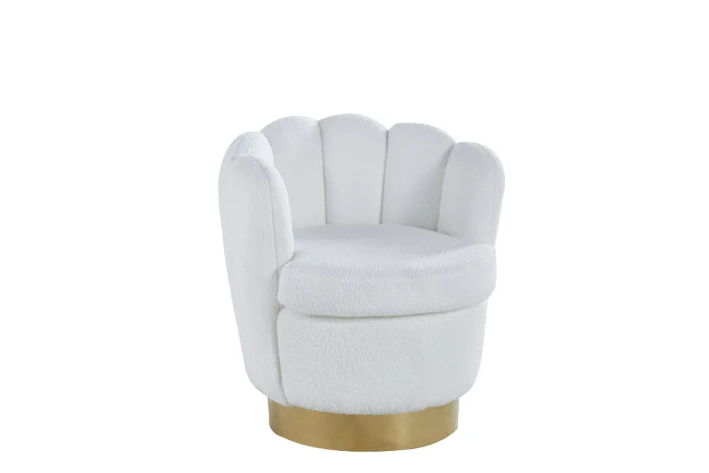 Fauteuil boudoir pivotant molletonné en laine douce
