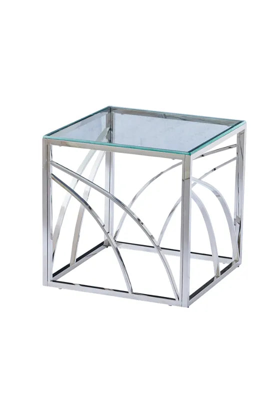 Guéridon GEO argent #couleur_transparent