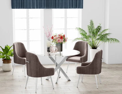 Table à manger ronde JESSICA pieds chrome Diamètre 100 cm 
