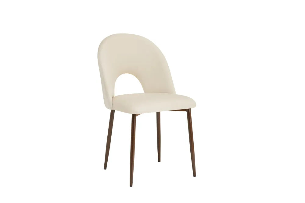 Lot de 2 chaises TEDDY pieds en métal noyer