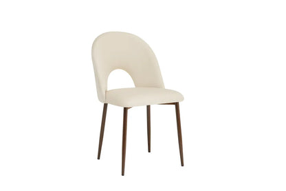 Lot de 2 chaises TEDDY pieds en métal noyer