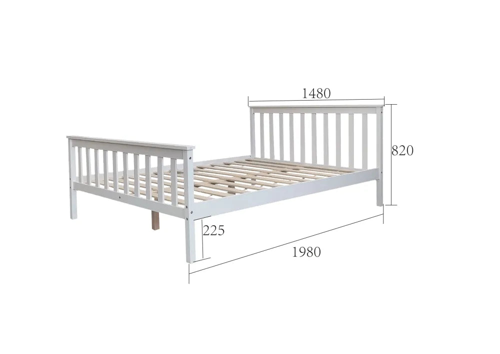 Lit 1 Place BATNA en Bois Blanc 90x190 cm