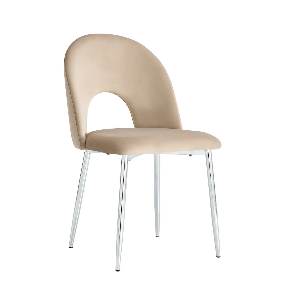 chaise TEDDY chrome #couleur_taupe