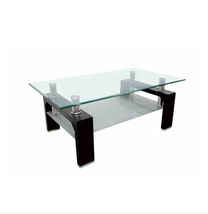 Table basse GLORIA pieds noir #couleur_transparent