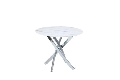 Table à manger ronde JESSICA pieds chrome Diamètre 100 cm 