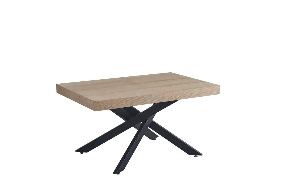 Table à manger extensible BALNI 140 à 220 cm plateau en bois #couleur_chene