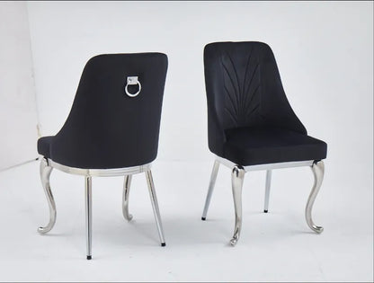 Lot de 2 chaises BAROKA pieds chrome velours 