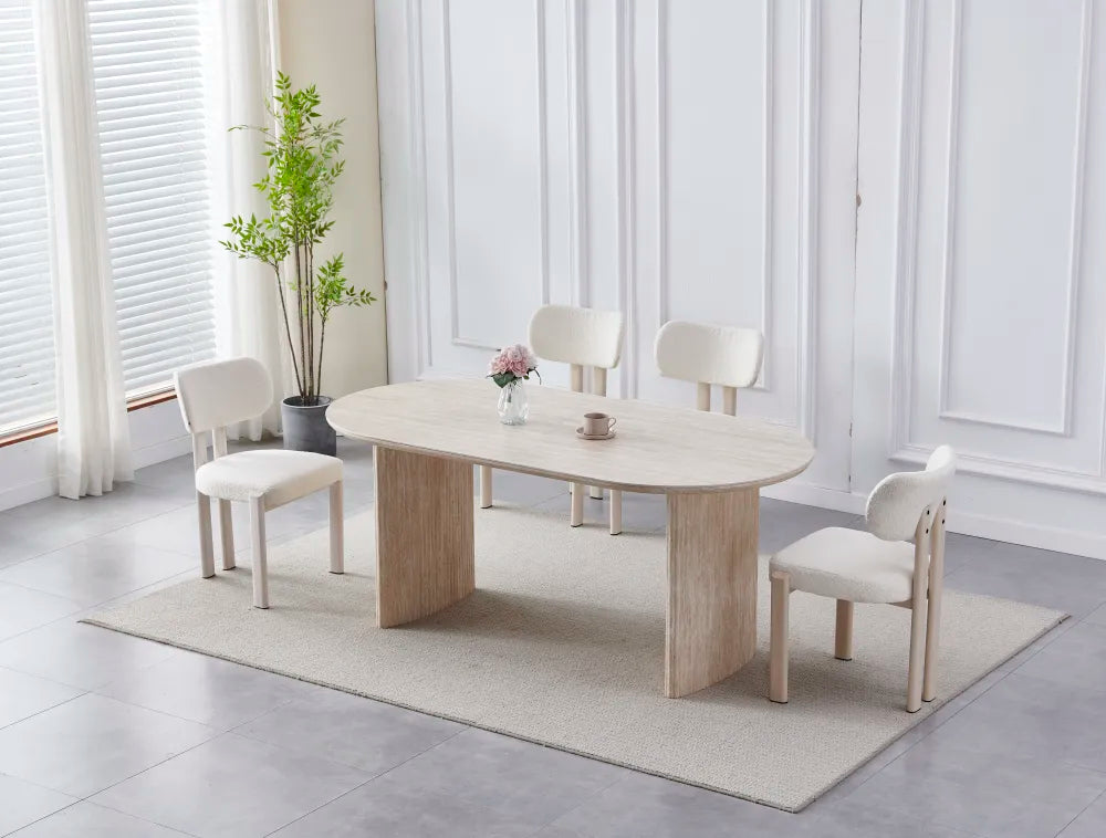 Table à manger JOSEPHINE en céramique #couleur_travertin