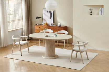 Table a manger extensible SOFIA ceramique travertin 125-165 cm