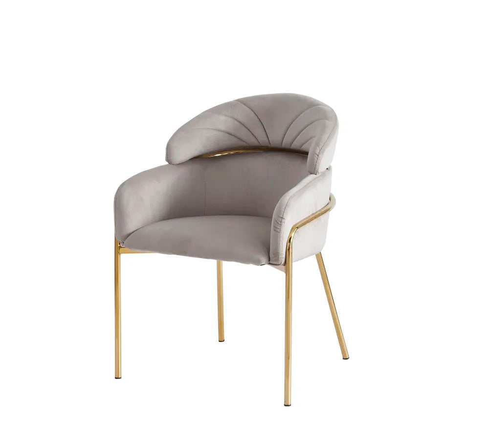Lot de 4 de chaises EMILY pieds gold #couleur_taupe