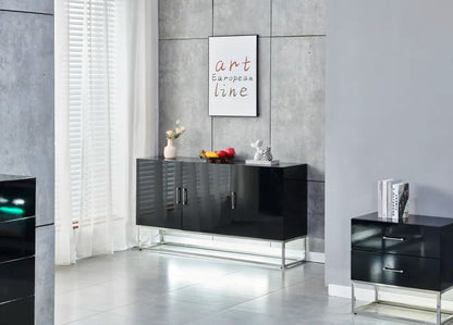 Buffet ALYA en bois laqué pieds chrome