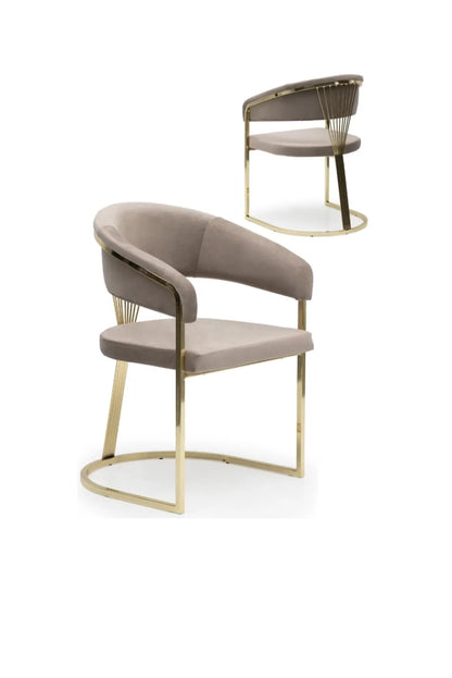 Lot de 2 chaises ANA gold velours 