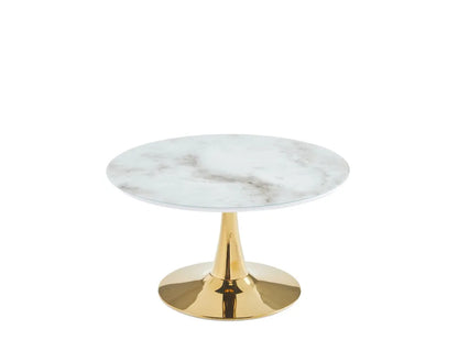 Table basse ronde ROSA marbre blanc 80 cm