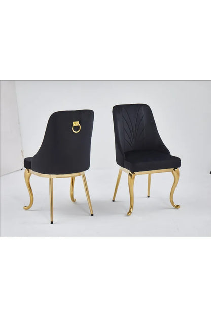 Lot de 2 chaises Baroka pieds gold velours 