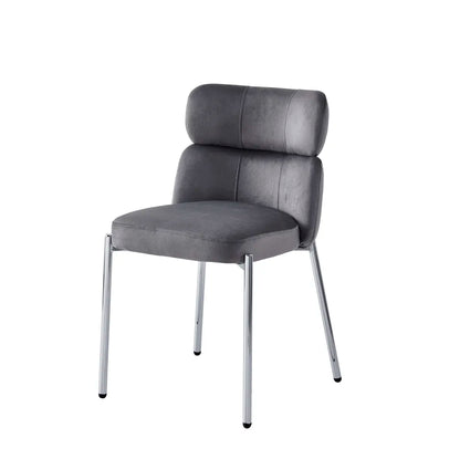 Lot de 4 chaises STEPHANY chrome velours 