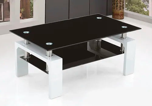 Table basse GLORIA pieds blanc #couleur_noir