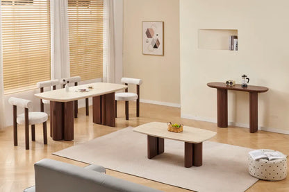 Table à manger TRINITY pieds Noyer plateau 180 cm 