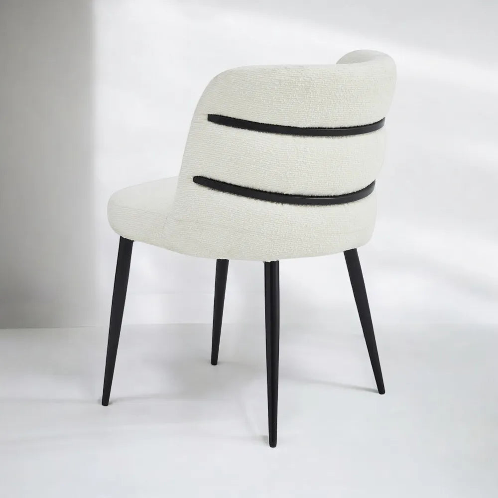Lot de 4 chaises TANYA velours beige pieds noir