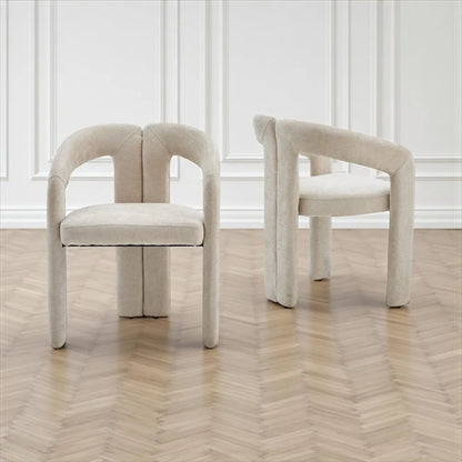 Lot de 2 chaises ONIX chenille taupe
